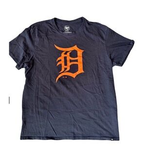 47 Men's Dark Tee with Vibrant Orange Graphic Detroit tigers